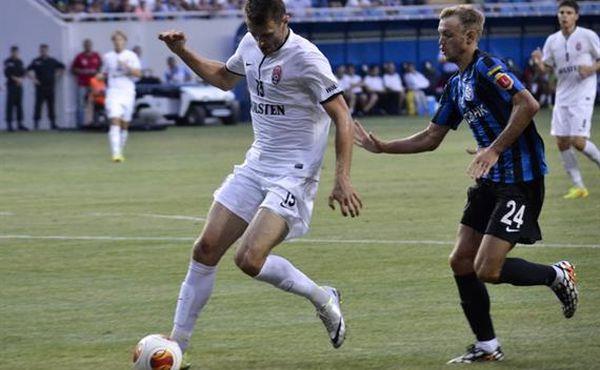 Дмитрий Гречишкин (справа) в игре за Черноморец, Фото Дмитрия Тимофеева, Football.ua