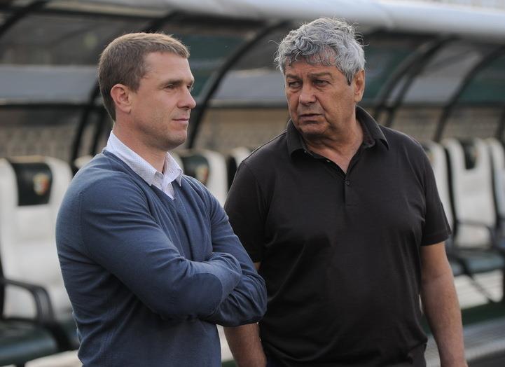 Мирча Луческу и Сергей Ребров накануне финала кубка Украины-2014, фото ФК Шахтер