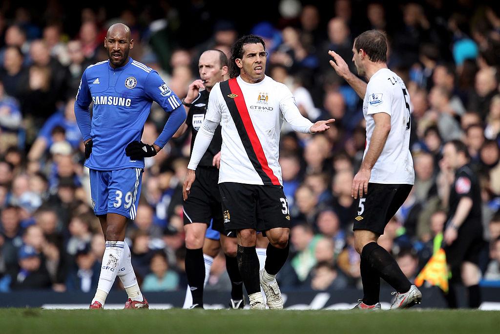 Тевес отмечает гол в ворота Челси, Getty Images