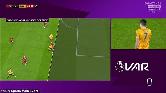 МОМЕНТ С НЕ ЗАСЧИТАННЫМ ГОЛОМ "ВОЛКОВ", ФОТО SKY SPORTS