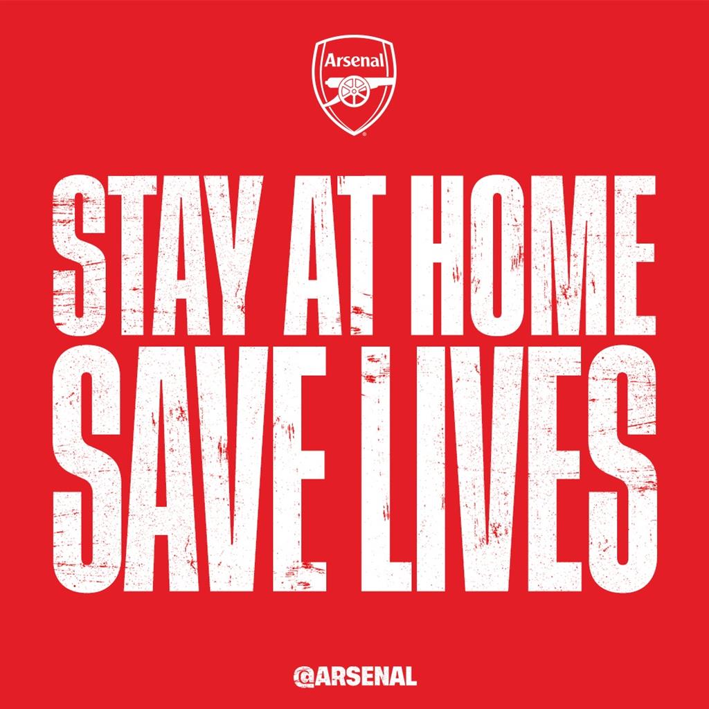 Оставайтесь дома и спасайте жизни, ФК Арсенал Лондон