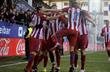 Игроки Атлетико празднуют первое взятие ворот в матче, La Liga