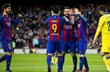 Игроки Барселоны празднуют один из мячей, La Liga 