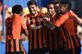 Игроки Шахтера празднуют гол в ворота Стали, shakhtar.com 