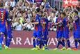 Игроки Барселоны празднуют взятие ворот, La Liga