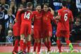 Игроки Ливерпуля празднуют гол в ворота Дроздов, twitter.com/lfc