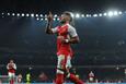 Алекс Окслейд-Чемберлен празднует первое взятие ворот в игре, arsenal.com