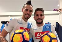 Марек Хамшик (слева) и Дрис Мертенс отметились хет-триками, sscnapoli.it