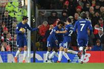 Виллиан празднует гол, фото: twitter.com/ChelseaFC