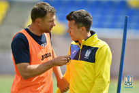 Андрей Шевченко и Евгений Коноплянка, фото УАФ