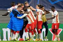 Радость игроков Лейпцига, фото getty images 