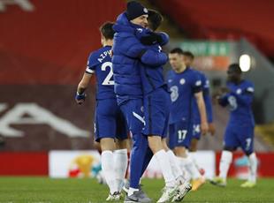 Празднование победы над Ливерпулем от Жоржиньо и Томаса Тухеля, Getty Images