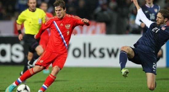 Кокорин в игре за сборную, фото rfs.ru