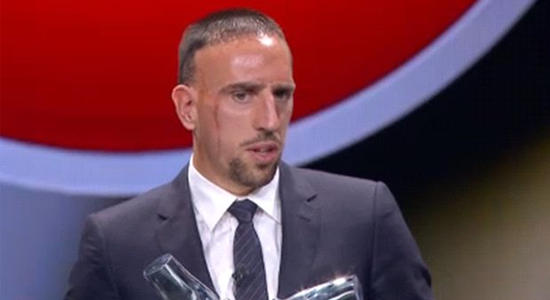 Франк Рибери на церемонии награждения, goal.com