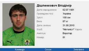 Дишленкович перешел в Металлист