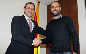 Росель и Гвардиола, fcbarcelona.com