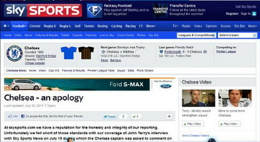 Sky Sports извиняется перед капитаном Челси