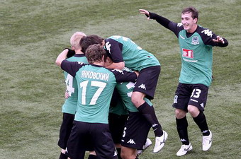 Игроки Краснодара празднуют взятие ворот Волги, Фото ФК Краснодар