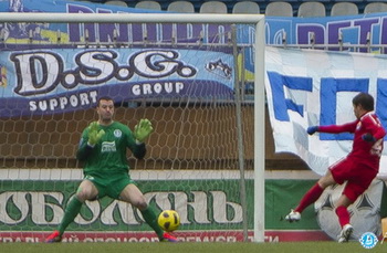 Кожанов забивает Днепру, фото ФК Днепр