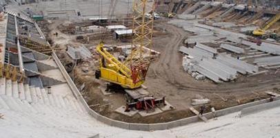 Строительство днепропетровского стадиона не останавливается ни на секунду