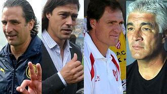 Тренеры Хуан Антонио Пицци, Матиас Алмейда, Дарио Франко и Омар Де Феллипе, коллаж canchallena.com