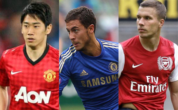 Синдзи Кагава, Эден Азар, Лукас Подольски