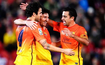 Сеск, Месси и Хави, Getty images