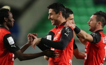 Ренн празднует первый гол, lequipe.fr