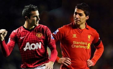 Ван Перси vs Суарес, коллаж footballdeluxe.com