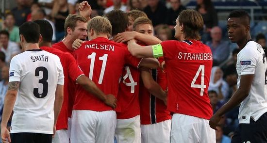 Норвегия празднует взятие ворот Батленда, фото skysports.com