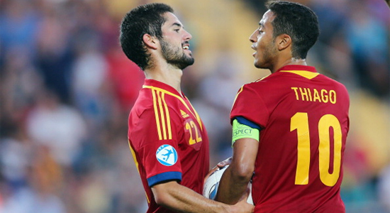 Иско и Тиаго Алькантара в финале Евро-2013, Getty Images