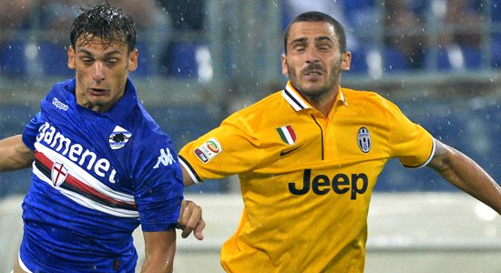 Бонуччи в игре с Сампдорией, фото goal.com