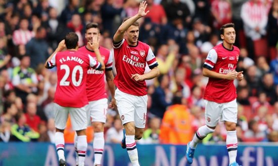 Канониры отмечают гол Рэмси, Getty Images