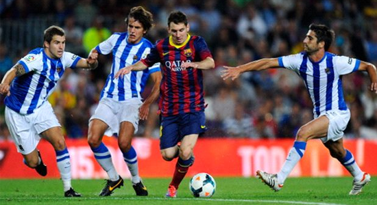 Лео Месси в игре с Сосьедадом, goal.com