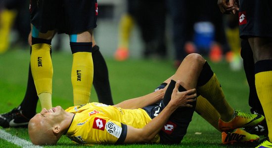 Том Гербер после столкновения. Фото Sky Sports