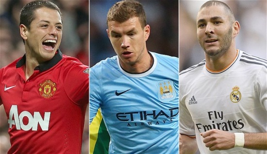 Чичарито, Джеко и Бензема, коллаж telegraph.co.uk