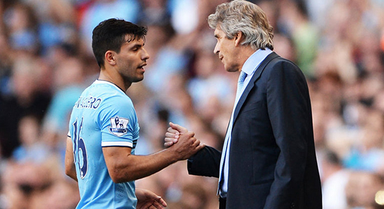 Пеллегрини рассчитывает на Агуэро, фото Sky Sports