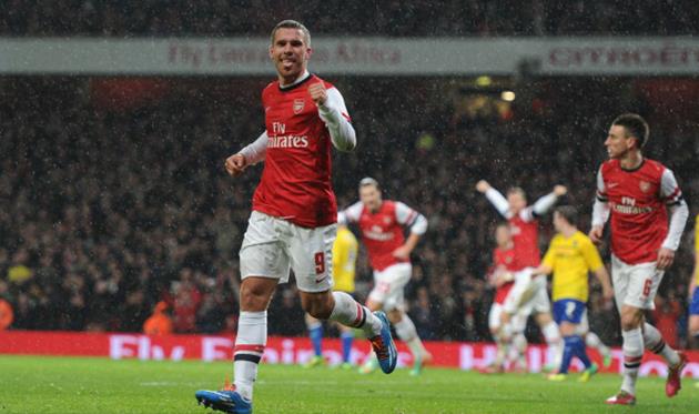 Подольски забил два первых мяча, Getty Images