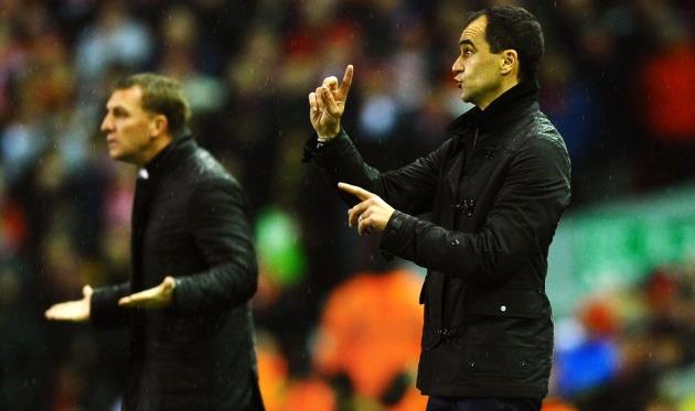 Роберто Мартинес во вчерашнем матче с Ливерпулем, Getty Images