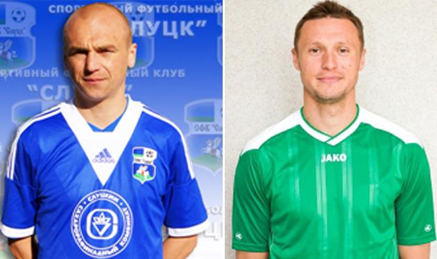 Денис Голайдо и Вячеслав Сердюк, фото sfc-slutsk.by и fcgomel.by