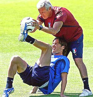 Тотти с Липпи отрабатывают 