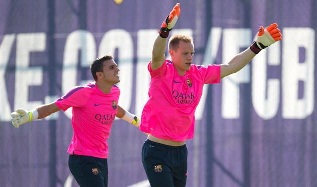 Масип и Тер Штеген на тренировке, фото getty images