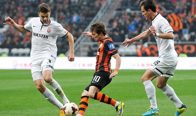 Малышев (слева) огорчил Горняков, фото Михаила Масловского, Football.ua