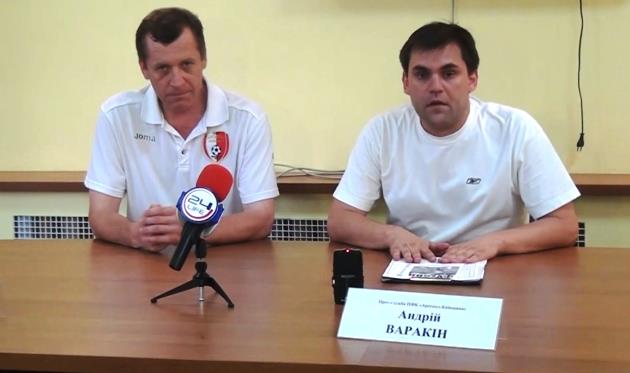 Николай Литвин (слева) и пресс-атташе ФК Арсенал-Киевщина Андрей Варакин, Football.ua