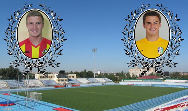 Артем Сухоцкий и Андрей Бацула на фоне кировоградского стадиона, фото fczirka.com.ua и fco.com.ua