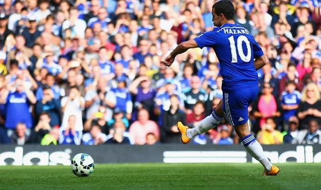 Азар открывает счет в матче, фото bbc.co.uk