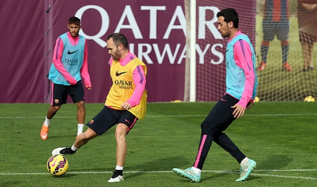 Неймар Андрес Иньеста и Серхио Бускетс, фото www.marca.com