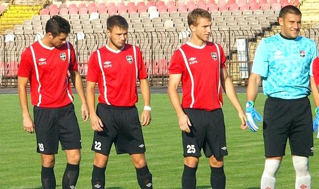 Виталий Павлов, Вячеслав Рябов, Андрей Григорик и Роман Гурин, fcgornyak.dp.ua