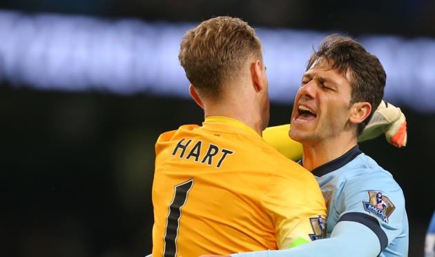 Джо Харт и Мартин Демикелис, фото www.mcfc.co.uk