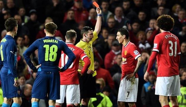 Ди Мария получил красную в матче с Арсеналом, Getty Images